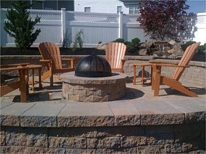 Firepit and water feature